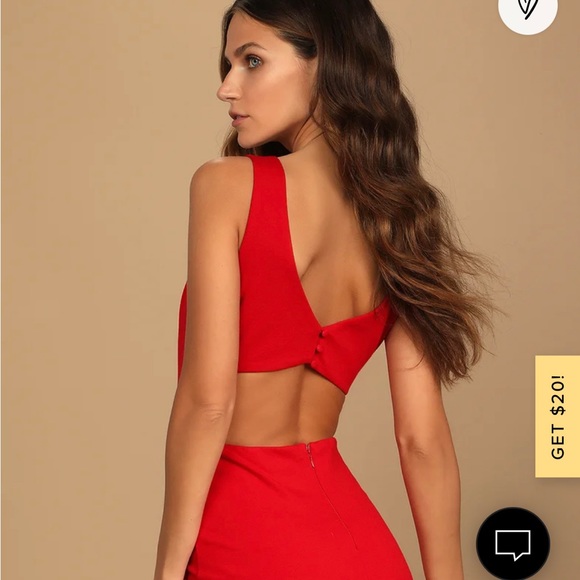 Lulu Undeniable Attraction Red Cutout Bodycon Mini Dress -Size Small - Picture 2 of 5